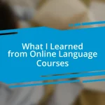 What I Learned from Online Language Courses